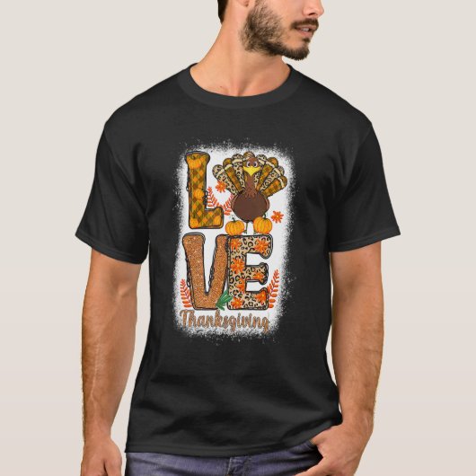 Thanksgiving kalkoenen liefde Herfst Seizoensvrouw T-shirt (Voorkant)