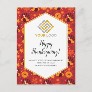 Thanksgiving Kalkoenen Logo Business Briefkaart