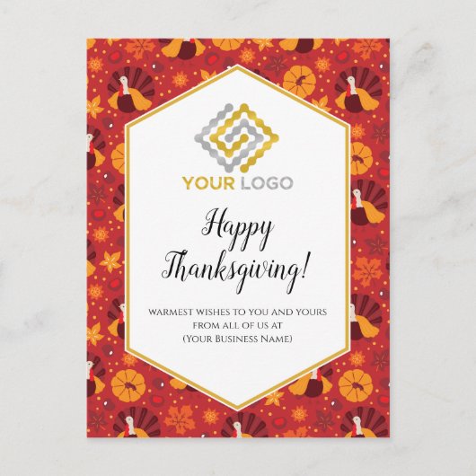 Thanksgiving Kalkoenen Logo Business Briefkaart (Voorkant)