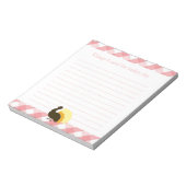 Thanksgiving kalkoenroze gingham - boodschappenlij notitieblok (Linkerzijde)