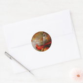Thanksgiving kardinalen ronde sticker (Envelop)