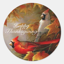 Thanksgiving kardinalen ronde sticker