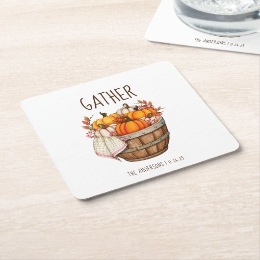 Thanksgiving Kartonnen Onderzetters (Schuin)