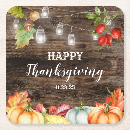 Thanksgiving Kartonnen Onderzetters (Voorkant)