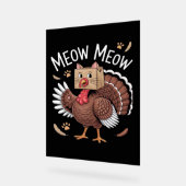 Thanksgiving Kat Funny Fake Cat Meow Thanksgiving Acryl Bord (Hoek)