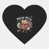 Thanksgiving Kat Funny Fake Cat Meow Thanksgiving Hart Sticker (Voorkant)