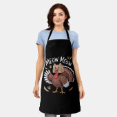 Thanksgiving Kat Funny Fake Cat Meow Thanksgiving Schort (Gedragen)