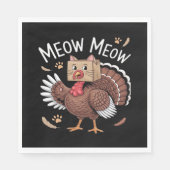 Thanksgiving Kat Funny Fake Cat Meow Thanksgiving Servet (Voorkant)