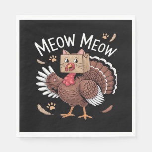 Thanksgiving Kat Funny Fake Cat Meow Thanksgiving Servet
