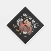 Thanksgiving Kat Funny Fake Cat Meow Thanksgiving Servet (Hoek)