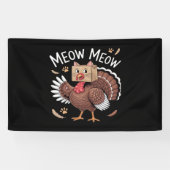 Thanksgiving Kat Funny Fake Cat Meow Thanksgiving Spandoek (Horizontaal)