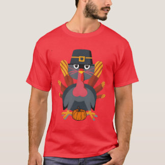 Thanksgiving kat nep kat miauw grappig kalkoen mei t-shirt