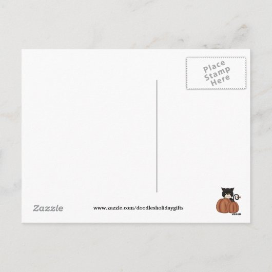 Thanksgiving katten begroeting briefkaart (Achterkant)