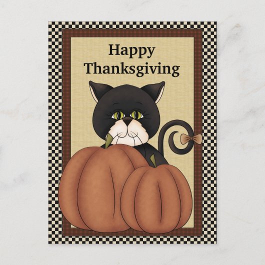 Thanksgiving katten begroeting briefkaart (Voorkant)