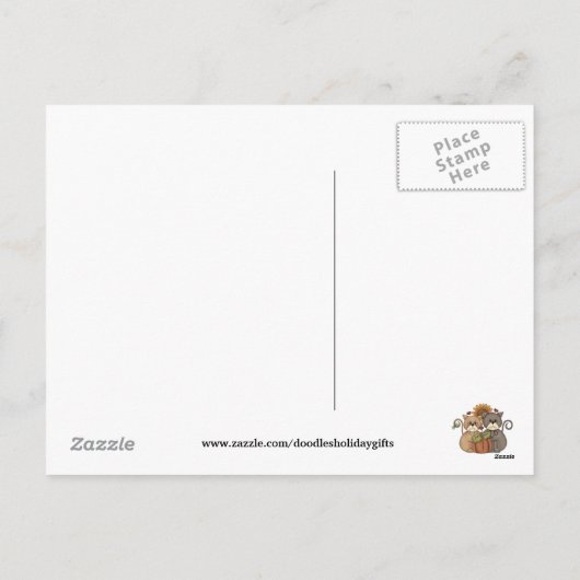 Thanksgiving katten begroeting briefkaart (Achterkant)