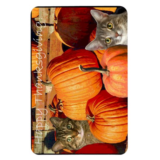 Thanksgiving katten en pompoenen magneet (Verticaal)