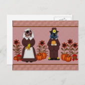 Thanksgiving Katten Feestdagenkaart (Voorkant / Achterkant)