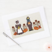 Thanksgiving Katten Rechthoekige Sticker (Envelop)
