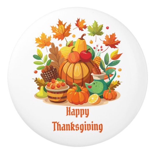 Thanksgiving Keramische Knop (Voorkant)