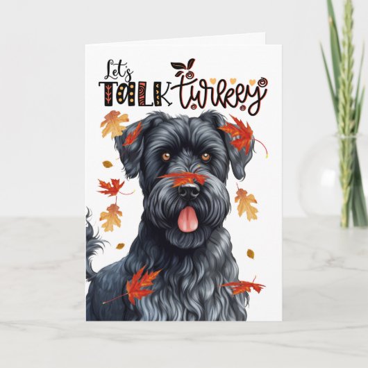 Thanksgiving Kerry Blue Terrier Laten we Turkije p Feestdagen Kaart (Voorkant)