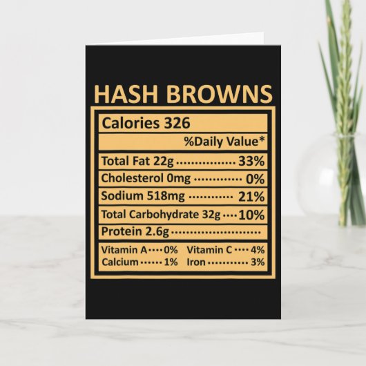 Thanksgiving Kerst Grappige Hash Browns Voeding Kaart (Voorkant)