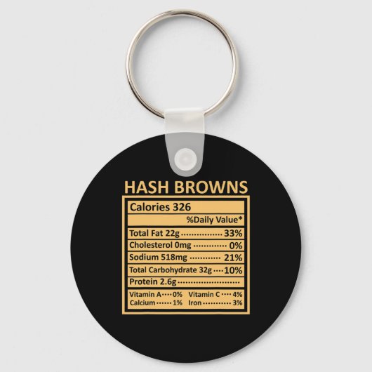Thanksgiving Kerst Grappige Hash Browns Voeding Sleutelhanger (Voorkant)