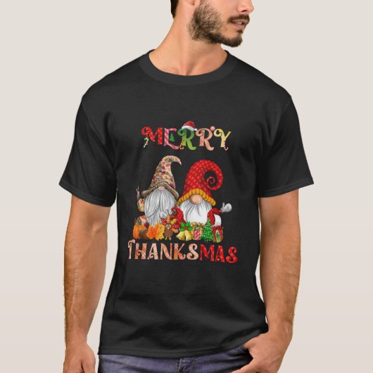 Thanksgiving Kerst Vrolijk Thanksgiving Gnomes T-shirt (Voorkant)