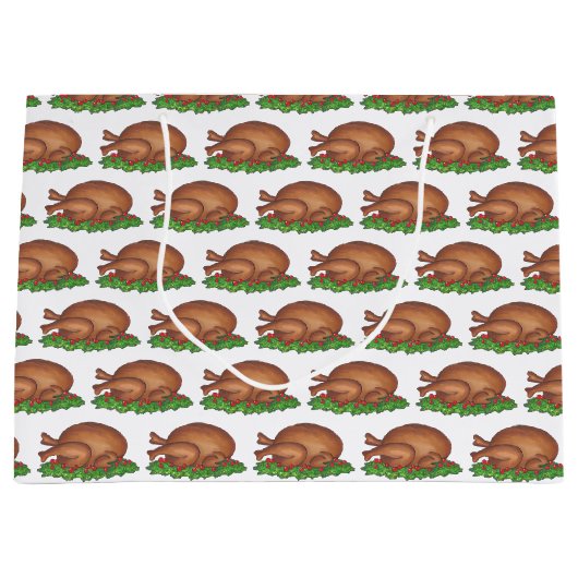 Thanksgiving kerstdiner Turkije Gift Bag Groot Cadeauzakje (Voorkant)