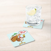 Thanksgiving kerstmis Cartoon Turkije Kartonnen Onderzetters (Insitu)