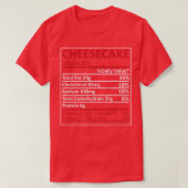 Thanksgiving Kerstmis Cheesecake Nutritional Fact T-shirt (Design voorkant)