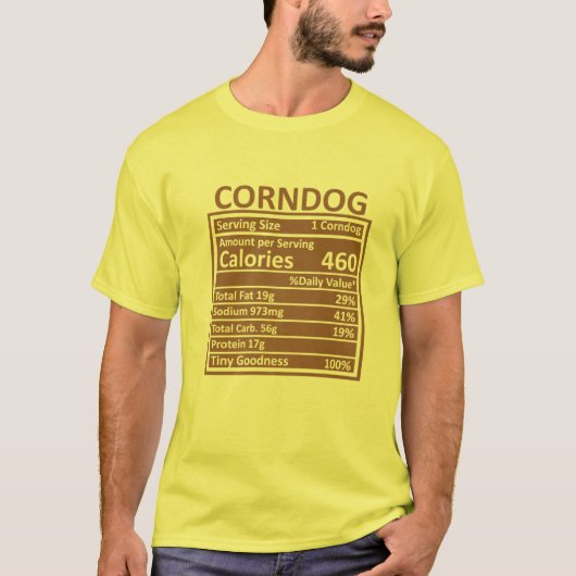 Thanksgiving Kerstmis Funny Corndog Nutrition Fac T-shirt (Voorkant)