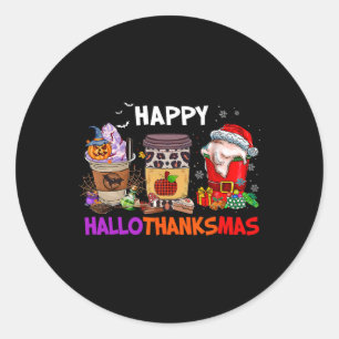 Thanksgiving Kerstmis Happy Hanksmas Coffee Ronde Sticker