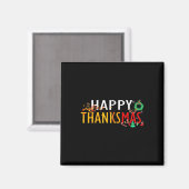 Thanksgiving Kerstmis Happy Thanksmas 2023 Magneet (Voorkant / Achterkant)