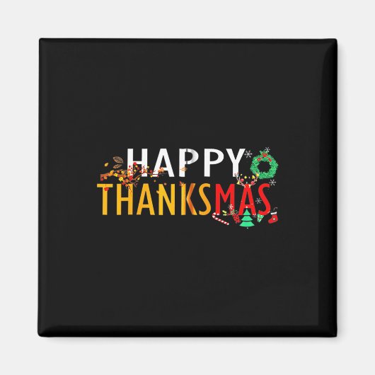 Thanksgiving Kerstmis Happy Thanksmas 2023 Magneet (Voorkant)