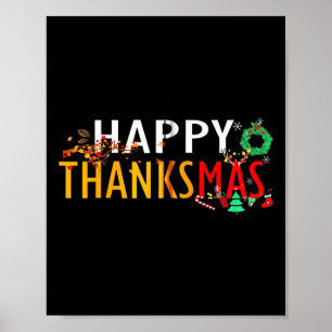 Thanksgiving Kerstmis Happy Thanksmas 2023 Poster