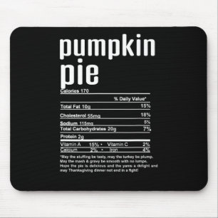 Thanksgiving kerstpompoen Pie Nutritional Fac Muismat
