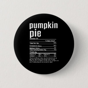 Thanksgiving kerstpompoen Pie Nutritional Fac Ronde Button 5,7 Cm