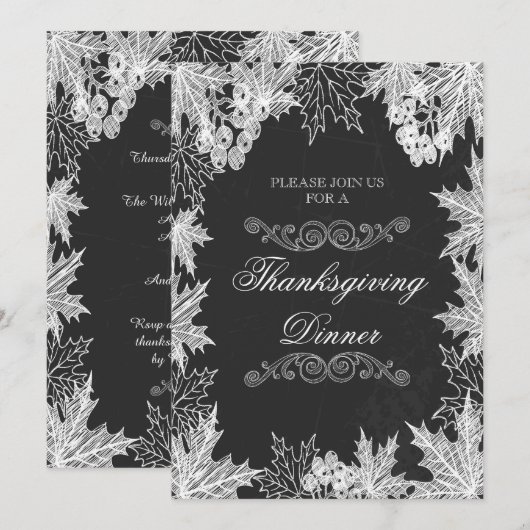 Thanksgiving keukenbord kaart (Voorkant / Achterkant)