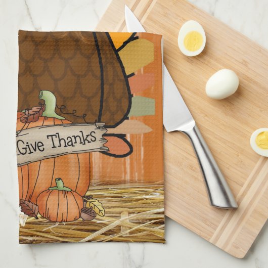 Thanksgiving keukenhanddoek (Quarter Fold)