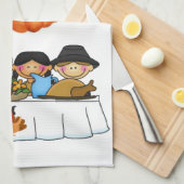 Thanksgiving keukenhanddoek (Quarter Fold)