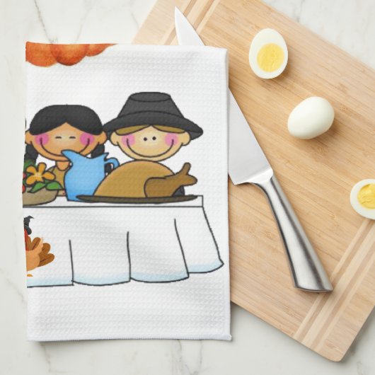 Thanksgiving keukenhanddoek (Quarter Fold)