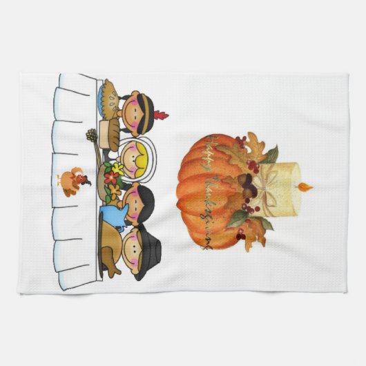 Thanksgiving keukenhanddoek (Horizontaal)