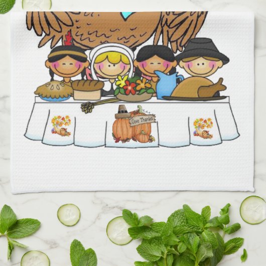 Thanksgiving keukenhanddoek (Gevouwen)