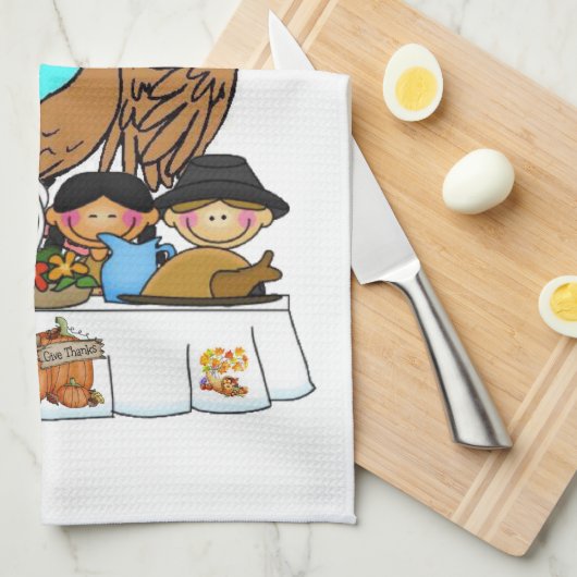 Thanksgiving keukenhanddoek (Quarter Fold)