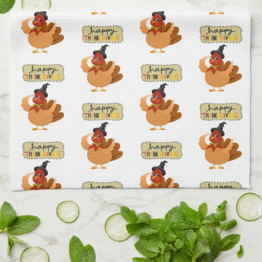 Thanksgiving keukenhanddoek (Gevouwen)