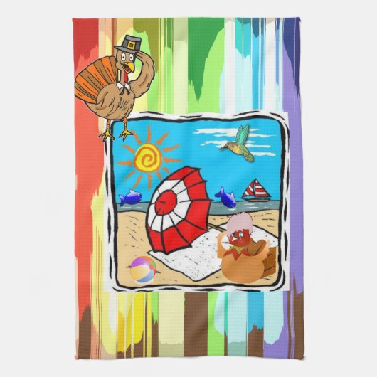 Thanksgiving keukenhanddoek (Verticaal)