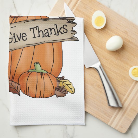 Thanksgiving keukenhanddoek (Quarter Fold)