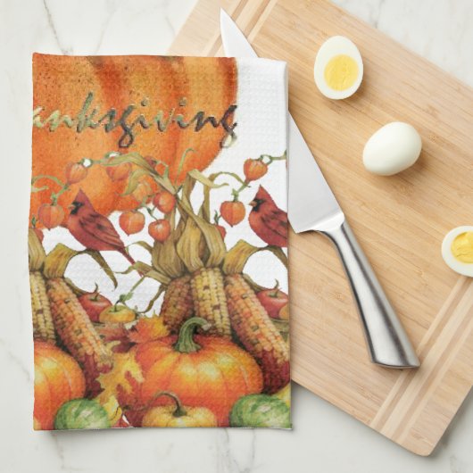 Thanksgiving keukenhanddoek (Quarter Fold)