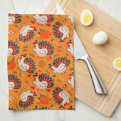 Thanksgiving keukenhanddoek diner Patroon (Quarter Fold)