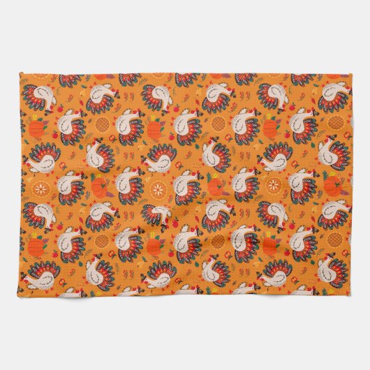 Thanksgiving keukenhanddoek diner Patroon (Horizontaal)